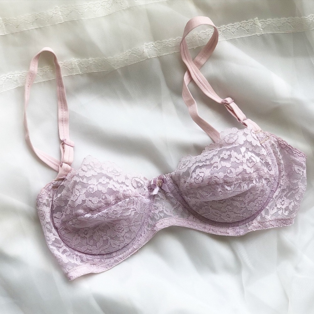 Vintage 80s lavender bra with padding 32B